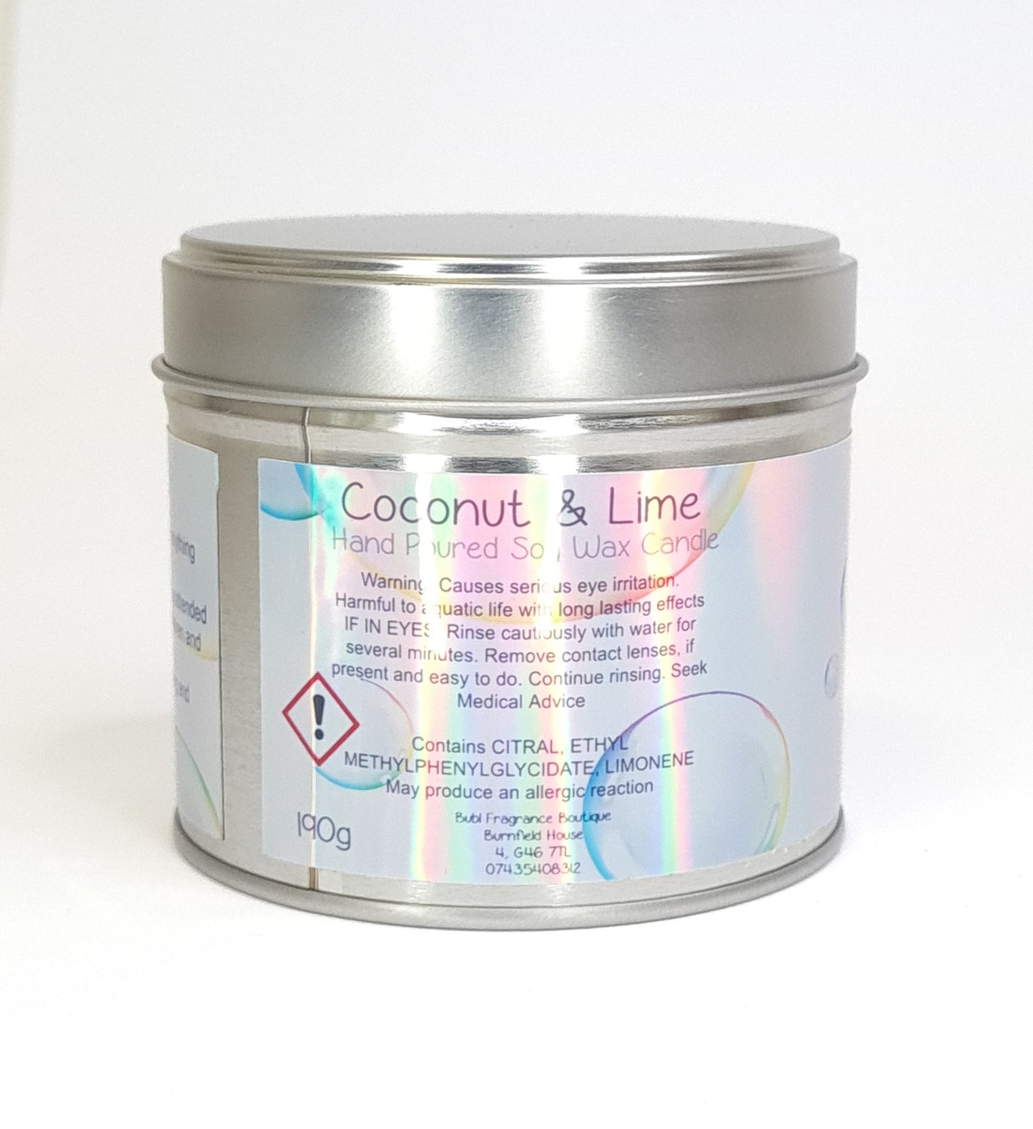 Coconut & Lime Hand Poured Soy Wax Candle