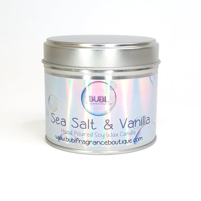 Sea Salt and Vanilla Hand Poured Soy Wax Candle