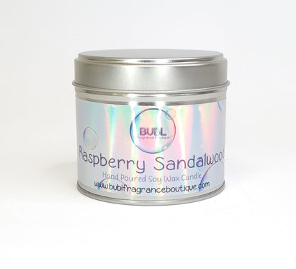 Raspberry Sandalwood Hand Poured Soy Wax Candle