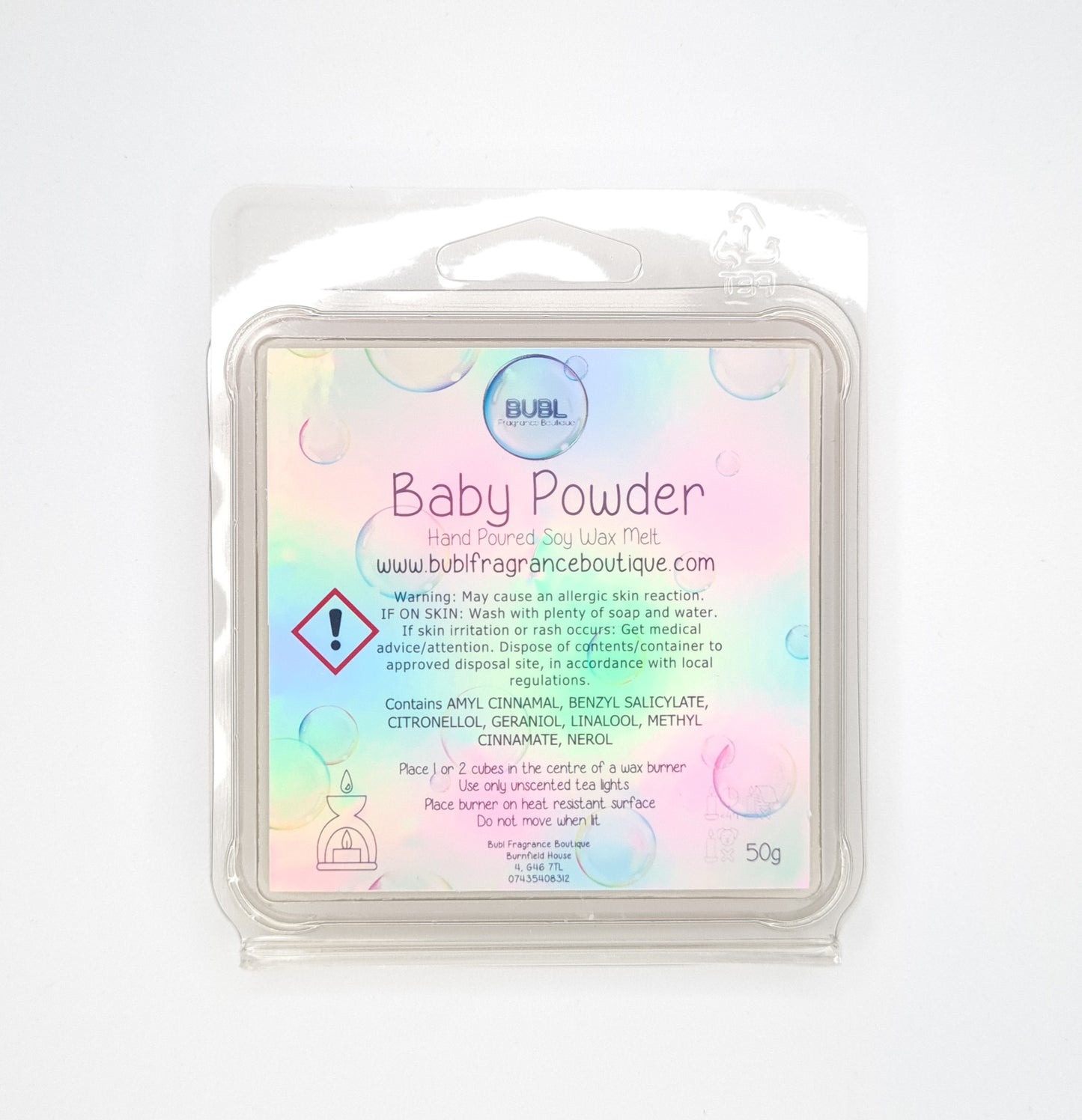 Baby Powder Hand Poured Soy Wax Melt